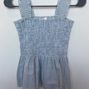 size small smocked stripe tank top